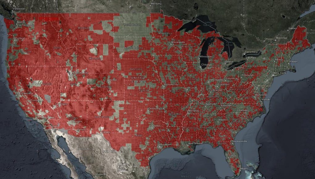 NTIA Broadband Availability Map