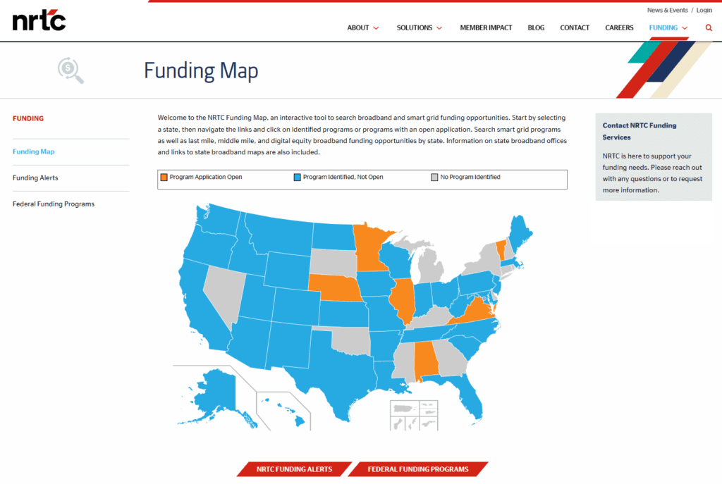 NRTC's Broadband Funding Opportunity Map